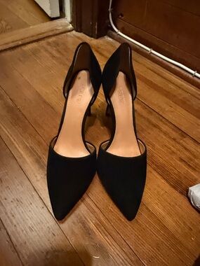 J. Crew Factory Black Pointed D'Orsay Heels